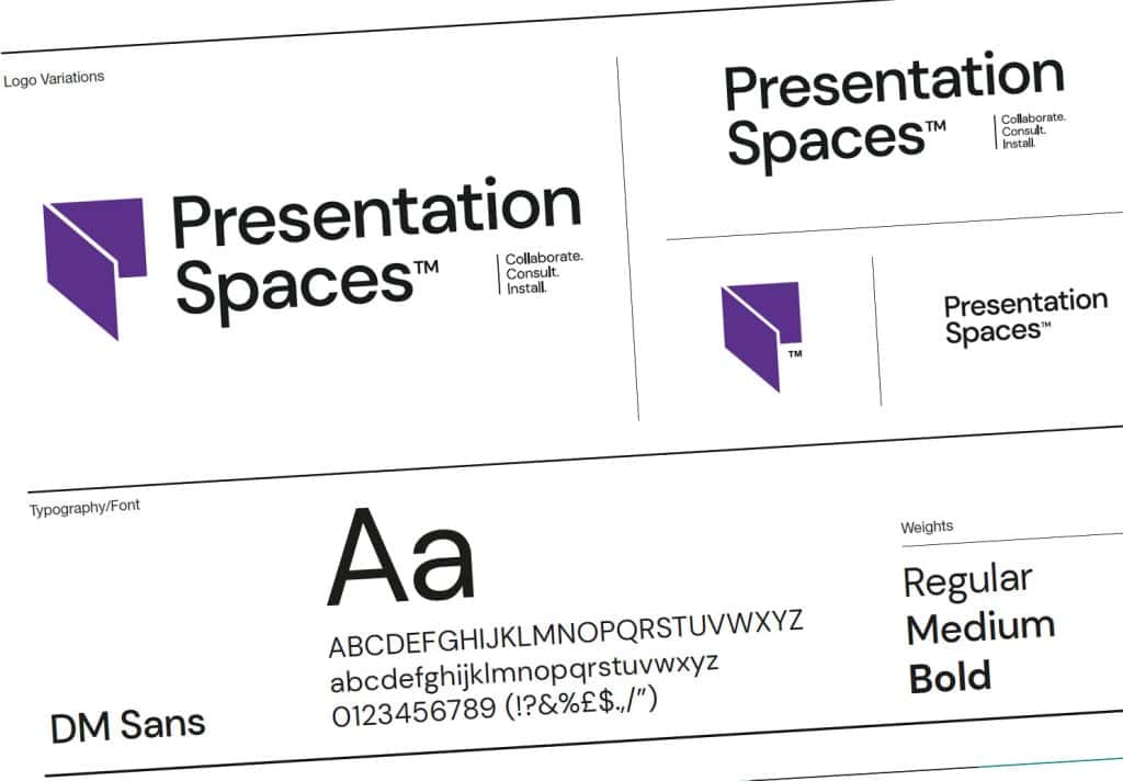 Shopify site Presentations Spaces brand